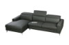 Picture of [FLOOR MODEL CLEARANCE]CHERADI Sectional Sofa in 100% Top Leather (Grey) - Facing Left 
