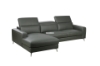 Picture of [FLOOR MODEL CLEARANCE]CHERADI Sectional Sofa in 100% Top Leather (Grey) - Facing Left 