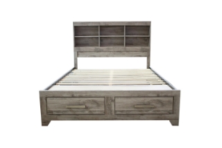 Picture of [FLOOR MODEL CLEARANCE] AGILENT  Queen Size Storage BedBed Frame with Built in Shelves 