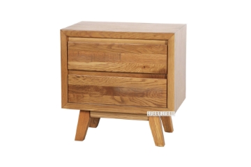 Picture of [FLOOR MODEL CLEARANCE]RETRO 2-Drawer Oak Nightstand (Maple Color)