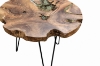 Picture of 659-035 NATURA Solid Teak Wood Freeform Side Table with Icy Glass Inlay