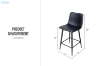 Picture of NOIR Bar Stool with Footrest - 4 Chairs in 1 Carton