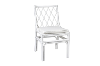 Picture of BRIGHTON Teak Wood & Rattan Dining Chair (Off White) - Each