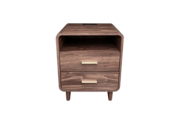 Picture of LINEA 2-Drawer Nightstand with Charging Station (Brown)