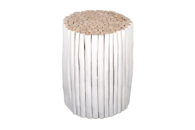 Picture of PRELUDE Teak Log Round Side Table/Stool - Small Size (15"x19.5")