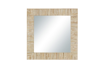 Picture of WALTER Square Acacia Wood Wall Mirror with Coconut Chip Inlay (34.5"x34.5")