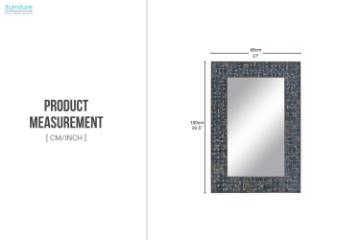 Picture of WALTER Rectangle Acacia Wood Wall Mirror with Coconut Chip Inlay (27"x39.5")