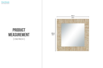 Picture of WALTER Square Acacia Wood Wall Mirror with Coconut Chip Inlay (34.5"x34.5")
