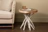 Picture of LIBERTE D22" Round Side Table with Mungur Wood Top and Teak Branch Base