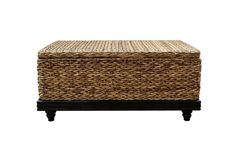 Picture of DALIRIN Acacia Wood Storage Coffee Table/Blanket Box with Celeste Weave 
