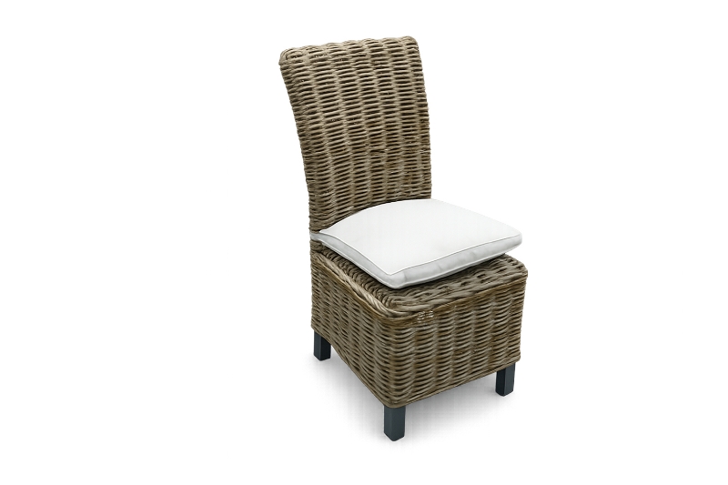 Picture of SAMURAI Acacia Wood Dining Chair with Full Grey Kubu Original Weave