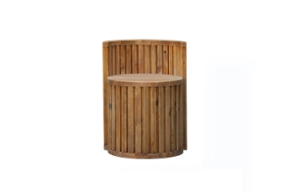 Picture of RILMOND Reclaimed Pine Wood Barrel Stool with Curved Half Backrest