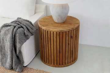 Picture of RILMOND Reclaimed Pine Wood Round Stool/Side Table