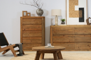 Picture of LUMBER Reclaimed Pine Wood 5-Drawer Chest