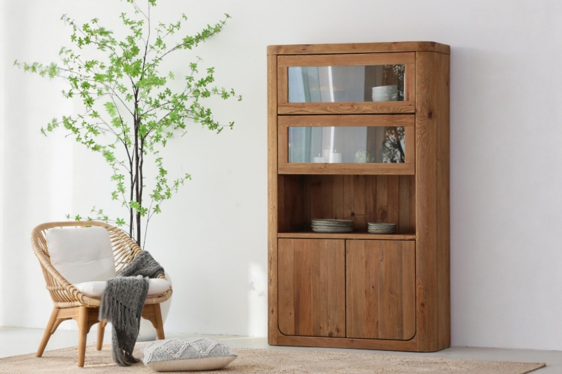 Picture of LUMBER 43.5"x71" Reclaimed Pine Wood Display Storage Cabinet