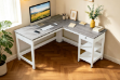 Picture of TIVON 59" L-shaped Desk with Drawer & Shelves