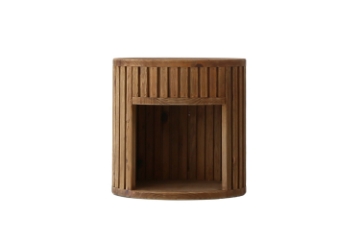 Picture of RILMOND Reclaimed Pine Wood Oval Nightstand with Open Shelf