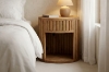 Picture of RILMOND Reclaimed Pine Wood Oval Nightstand with Open Shelf