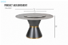 Picture of ORBIT 53" Round Grey Sintered Stone Dining Table with Lazy Susan