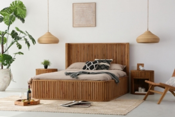 Picture of RILMOND Reclaimed Pine Wood Bed Frame in Queen/Eastern King Size