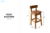 Picture of COMER Reclaimed Pine Wood Bar Chair with Footrest