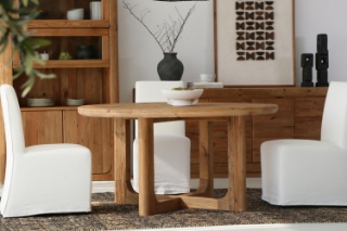 Picture of LUMBER Reclaimed Pine Wood Round Dining Table - D47" 