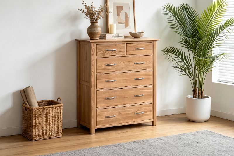 Picture of [FLOOR MODEL CLEARANCE]NEWLAND Solid Oak 2 Over 4 Chest