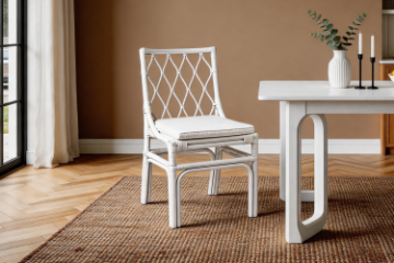 Picture of BRIGHTON Teak Wood & Rattan Dining Chair (Off White)