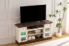 Picture of VANTO TV Stand with Charging Station and LED Lights (White & Walnut)