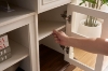 Picture of VANTO TV Stand with Charging Station and LED Lights (White & Walnut)