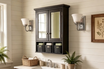 Picture of ALLEN 2-Door Mirrored Bathroom Wall Cabinet (Espresso)