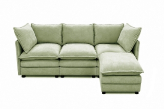 Picture of MELLOW Modular Sectional Sofa Range (Sage Green) - 4PC Combo Set (LAF Armchair + Armless + RAF Armchair + Ottoman)