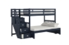 Picture of WILLY Twin-Double Bunk Bed with Storage Staircase (Blue)