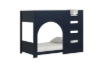 Picture of WESLY Twin-Twin Bunk Bed with Pet‑Friendly Movable Side Cabinet (Dark Blue)