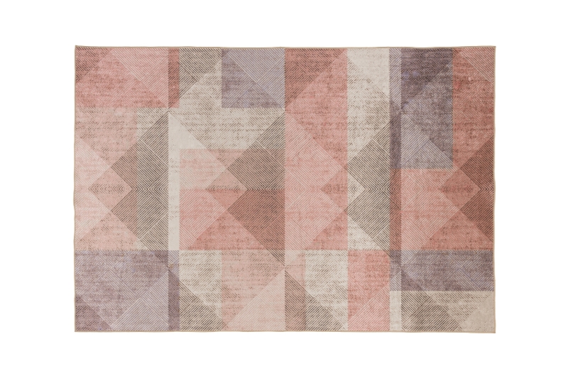 Picture of 398-014 ELEMENT Brilliant Rug (Pink Geometric Print) - 118"x94.5"