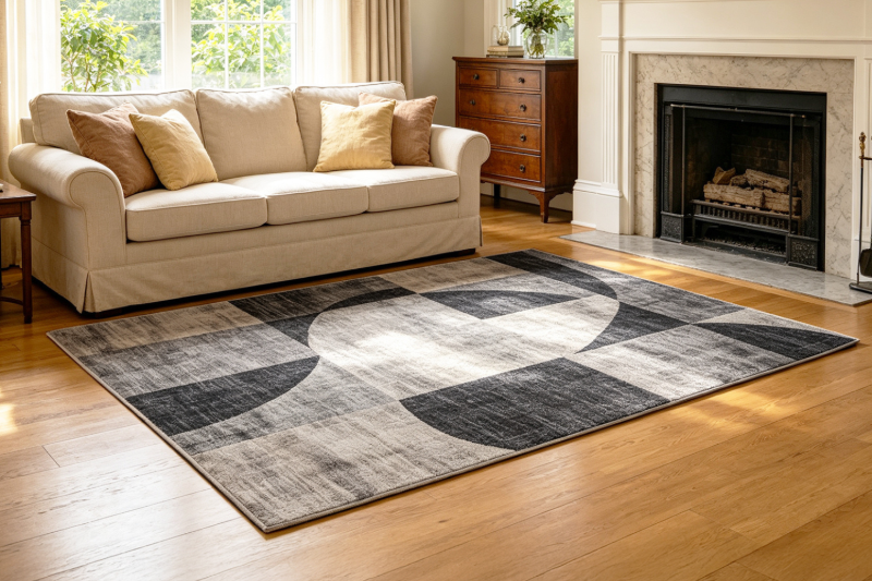 Picture of ELEMENT 90.5"x63"/118"x94.5" Brilliant Rug (Charcoal Abstract Print)