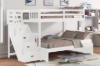 Picture of WILLY Convertible Twin-Twin/Twin-Double Bunk Bed with Storage Staircase (White)