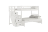 Picture of WILLY Twin-Double Bunk Bed with Storage Staircase (White)