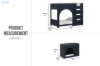 Picture of WESLY Twin-Twin Bunk Bed with Pet‑Friendly Movable Side Cabinet (Dark Blue)