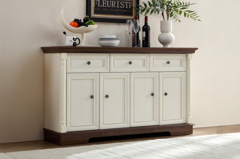 Picture of VANTO 4-Door 3-Drawer Buffet/Storage Cabinet with Charging Station
