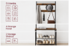 Picture of PIVOT Hall Tree with Shoe Bench, Coat Rack & Shelves (27.5"x13"x69")