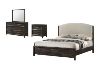 Picture of MONTEREY Solid Mindi Wood Veneer Bedroom Combo Set - 4PC Eastern King Size