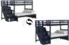 Picture of WILLY Convertible Twin-Twin/Twin-Double Bunk Bed with Storage Staircase (Blue)