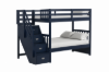 Picture of WILLY Convertible Twin-Twin/Twin-Double Bunk Bed with Storage Staircase (Blue)