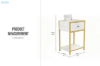 Picture of LATCH 1-Drawer 1-Shelf Side Table with Dual Power Outlets & USB Ports (White)