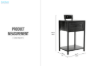 Picture of LATCH 1-Drawer 1-Shelf Side Table with Dual Power Outlets & USB Ports (Dark)