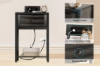 Picture of LATCH 1-Drawer 1-Shelf Side Table with Dual Power Outlets & USB Ports (Dark)