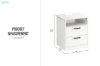 Picture of LATCH 2-Drawer Nightstand/Side Table with Dual Power Outlets, USB & Type-C Ports