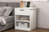 Picture of LATCH 1-Drawer Nightstand/Side Table with Dual Power Outlets, USB & Type-C Ports (White)