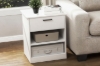 Picture of LATCH 1-Drawer Nightstand/Side Table with Dual Power Outlets, USB & Type-C Ports (White)